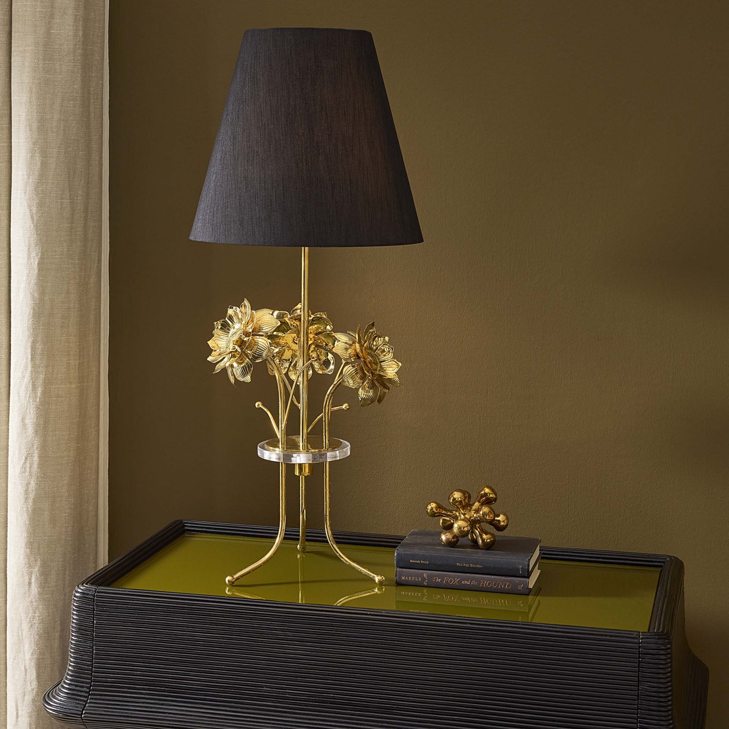Jonathan Adler Brass Flower Table Lamp
