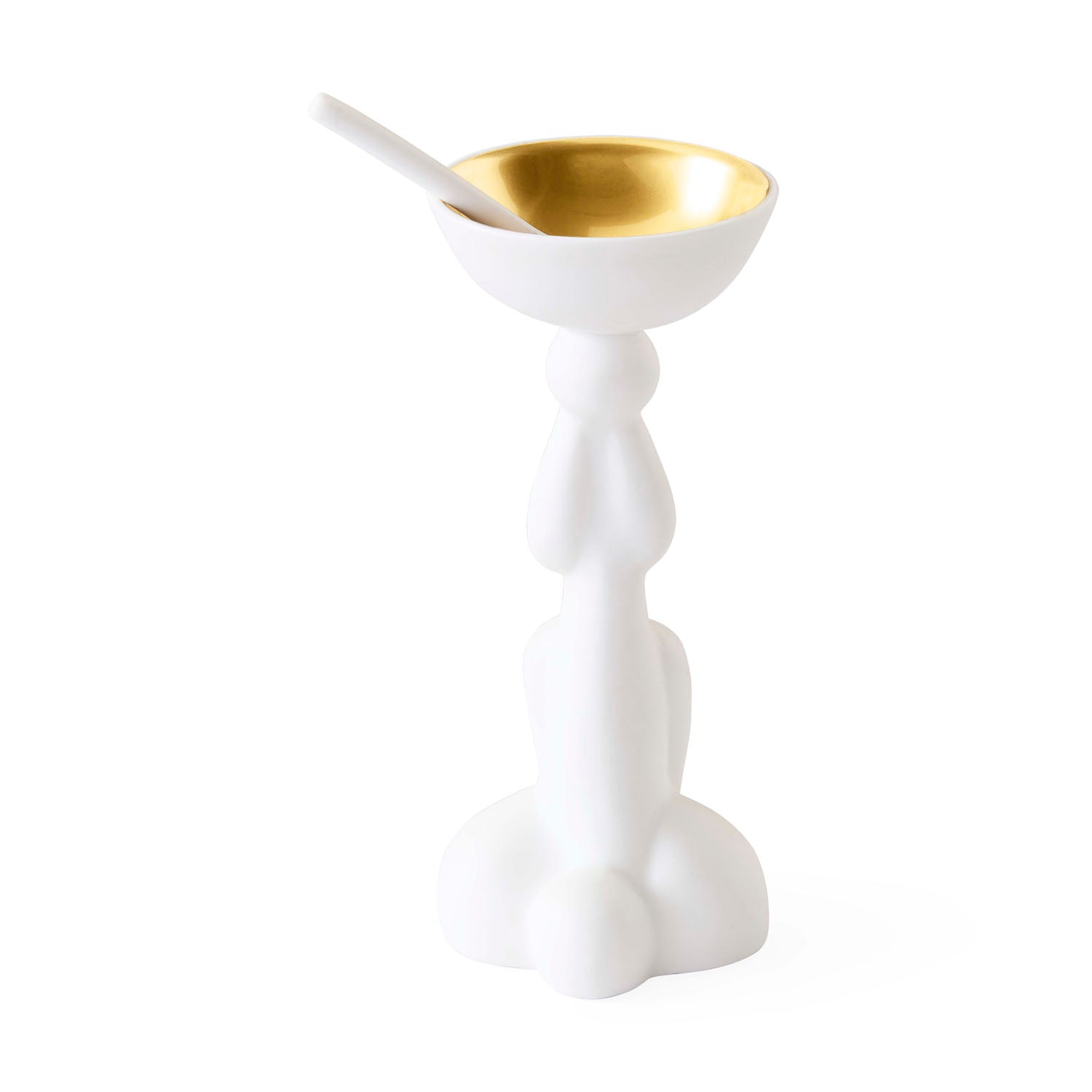 Jonathan Adler Poodle Cellar with matte porcelain spoon