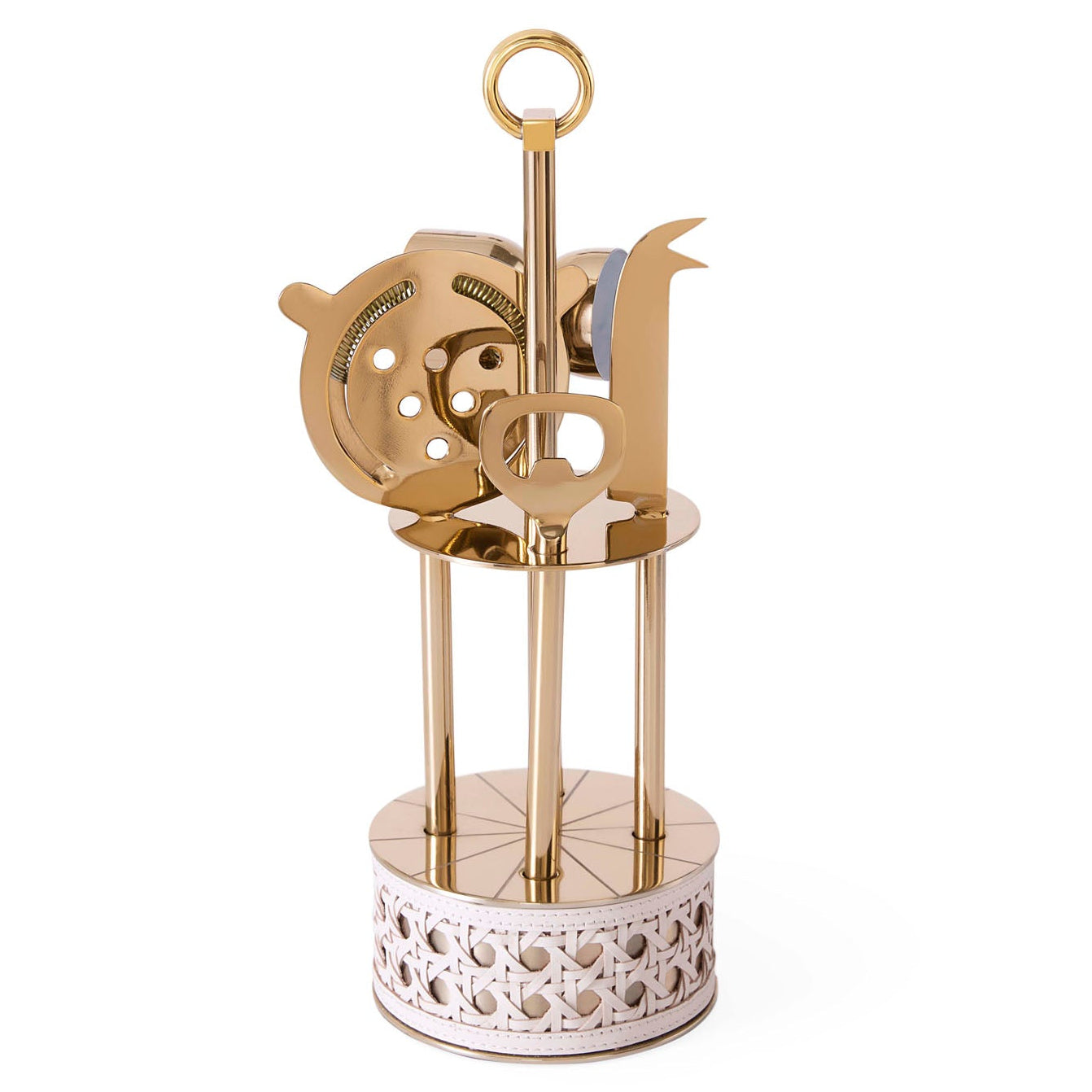 Jonathan Adler Basketweave Barware Set