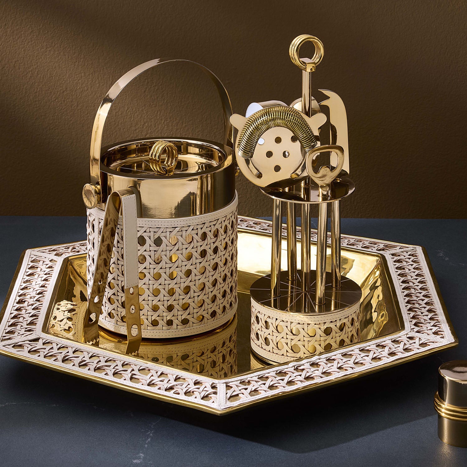 Jonathan Adler Basketweave Serving Tray