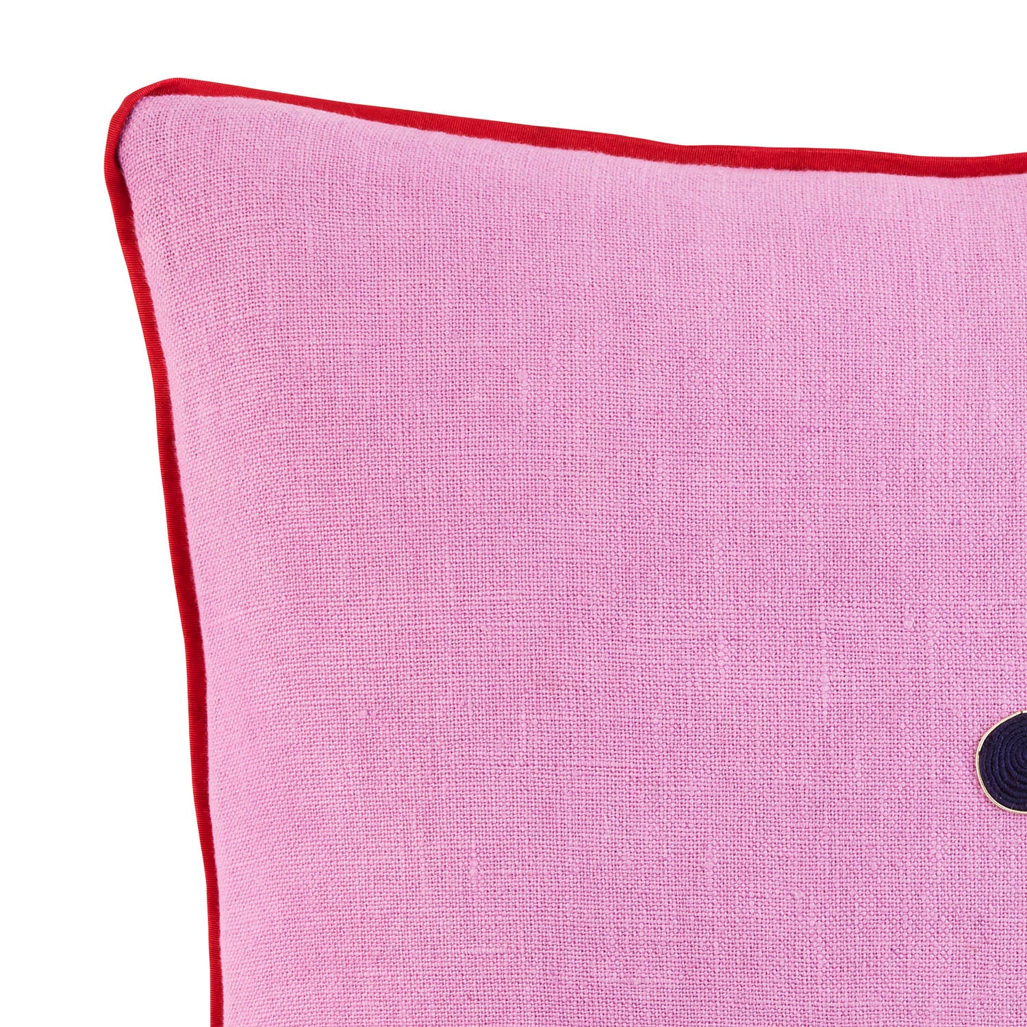 Jonathan Adler Side view of the Playa Turtle throw pillow in gold-embroidered dyed linen