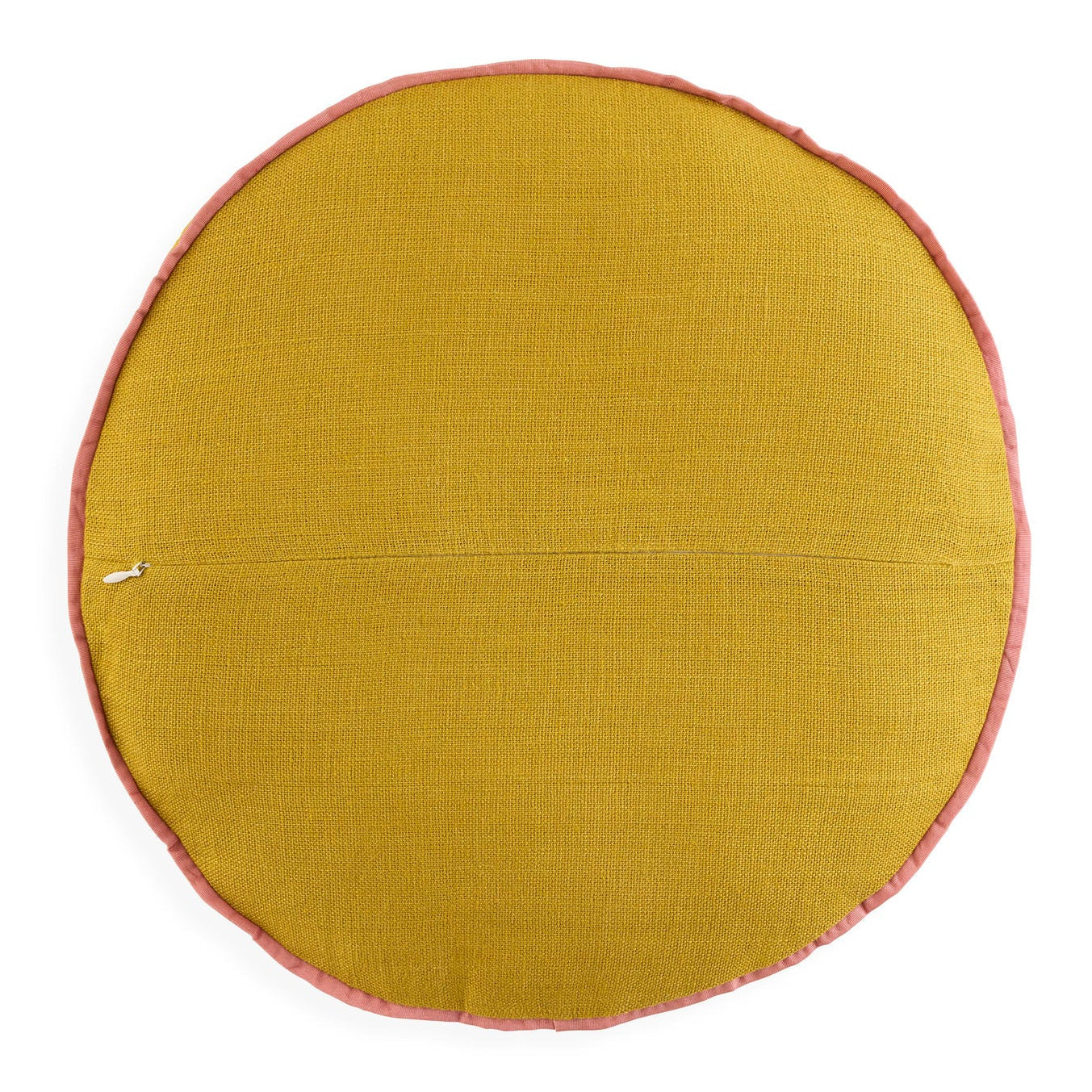 Jonathan Adler The Playa Celestial throw pillow in gold-embroidered dyed linen styled in a room