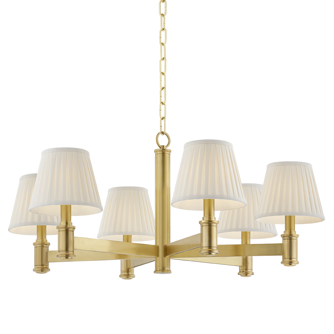 Hudson Valley Lighting Woodland Park Small Chandelier in Old World Brass, primary product view