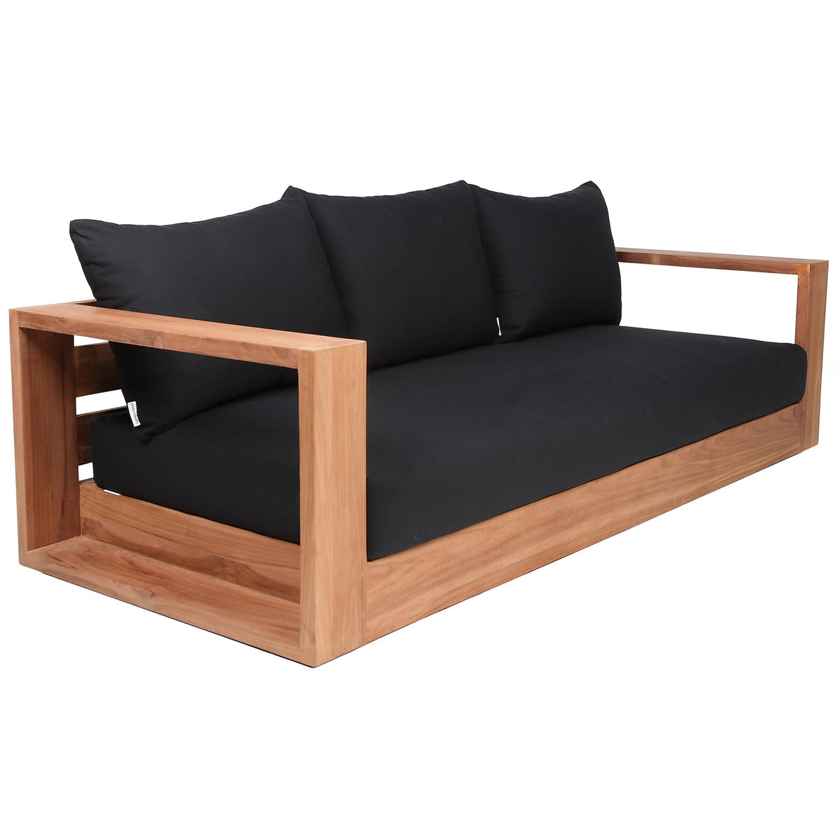 Tulum 87in Black Water Resistant Fabric Upholstered Outdoor Patio Sofa