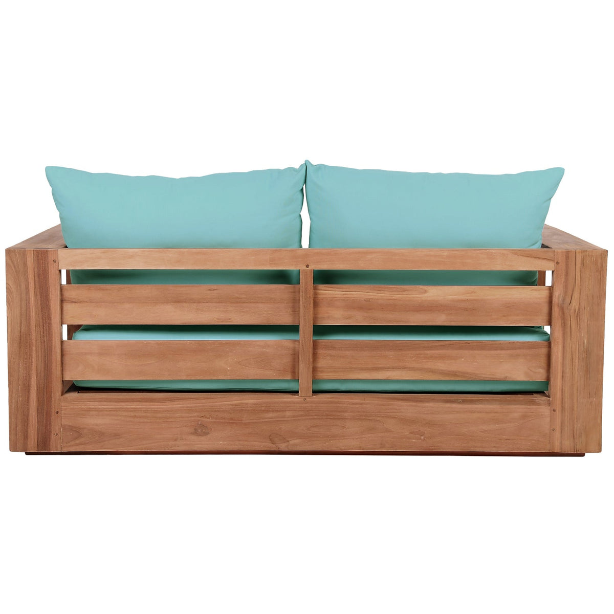 Tulum 63in Blue Water Resistant Fabric Upholstered Patio Loveseat