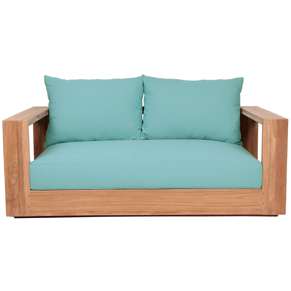 Tulum 63in Blue Water Resistant Fabric Upholstered Patio Loveseat