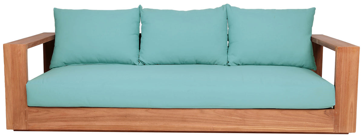Tulum 87in Blue Water Resistant Fabric Upholstered Outdoor Patio Sofa