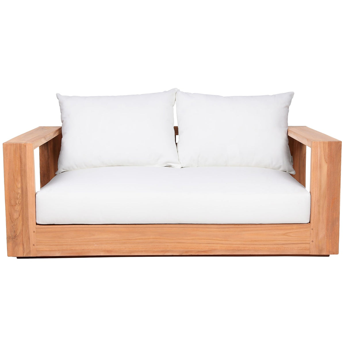 Tulum 63in Off White Water Resistant Fabric Upholstered Patio Loveseat