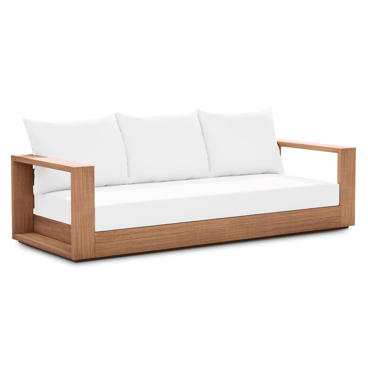 Tulum 87in Off White Water Resistant Fabric Upholstered Outdoor Patio Sofa
