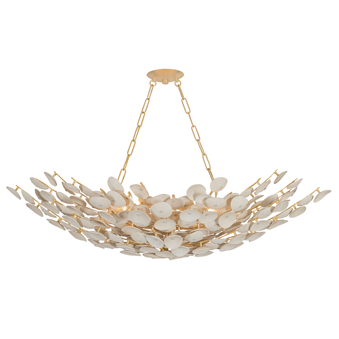 Corbett Lighting Aimi Linear Chandelier in Vintage Gold Leaf, primary product view