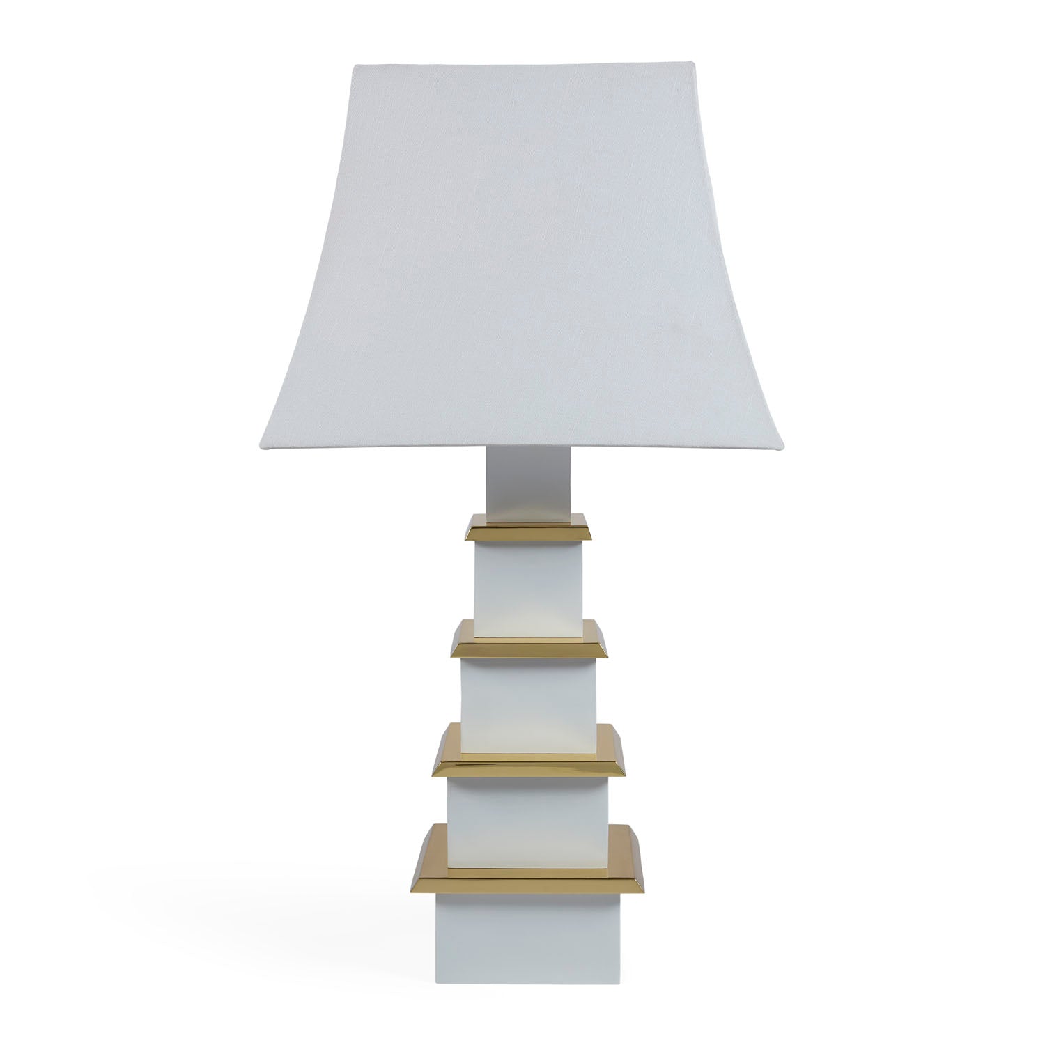 Jonathan Adler Pagoda ivory lamp, detail of natural linen shade