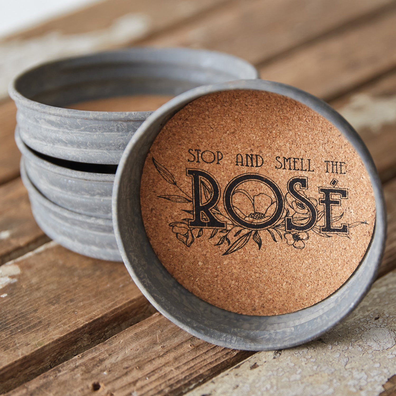 Mason Jar Lid Coaster Set of 8