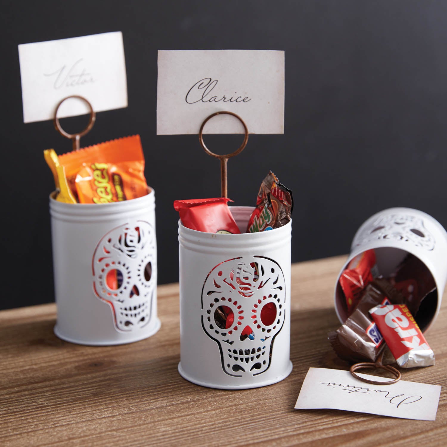 Sugar Skull Luminary Place Card Holder Set of 4