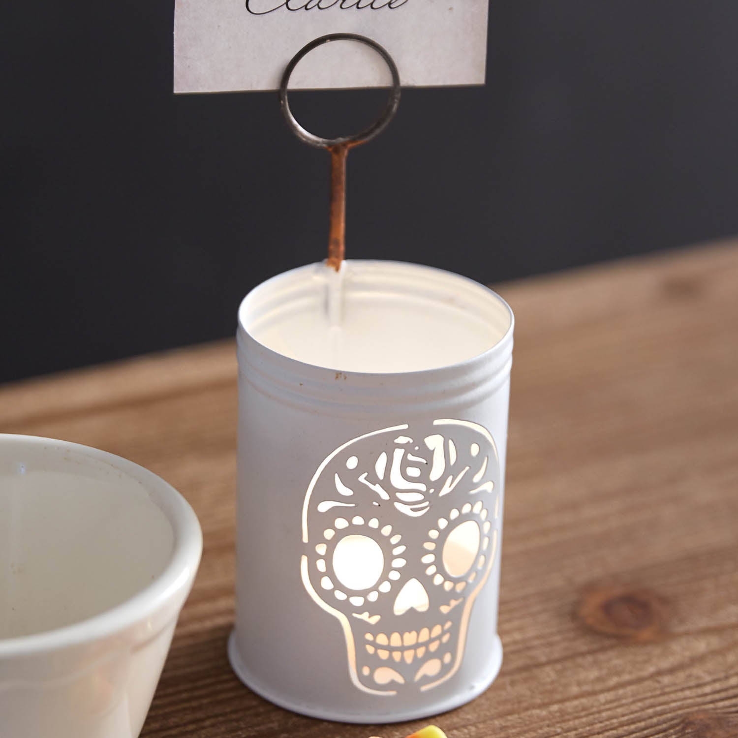 Sugar Skull Luminary Place Card Holder Set of 4