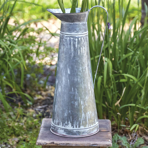 Washed Tin Tall Pitcher