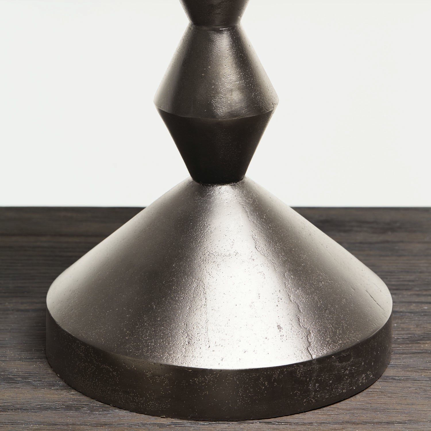 Bernhardt Mirabelle Round Chairside Table in Black Nickel finish, detail of the tabletop