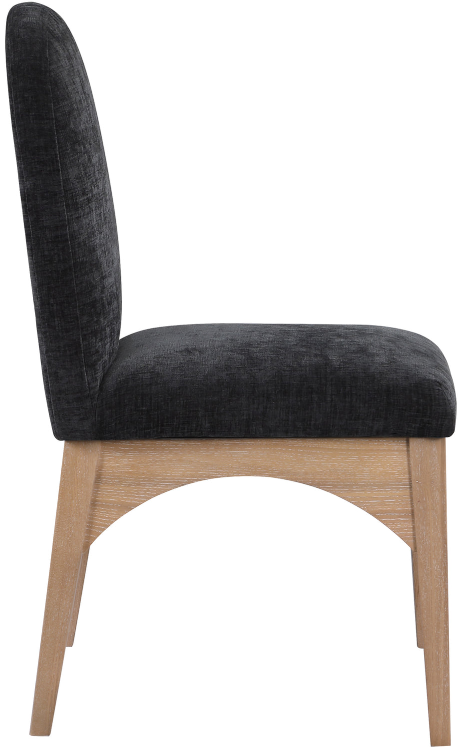 Waldorf Black Chenille Fabric Upholstered Dining Side Chair Set of 2