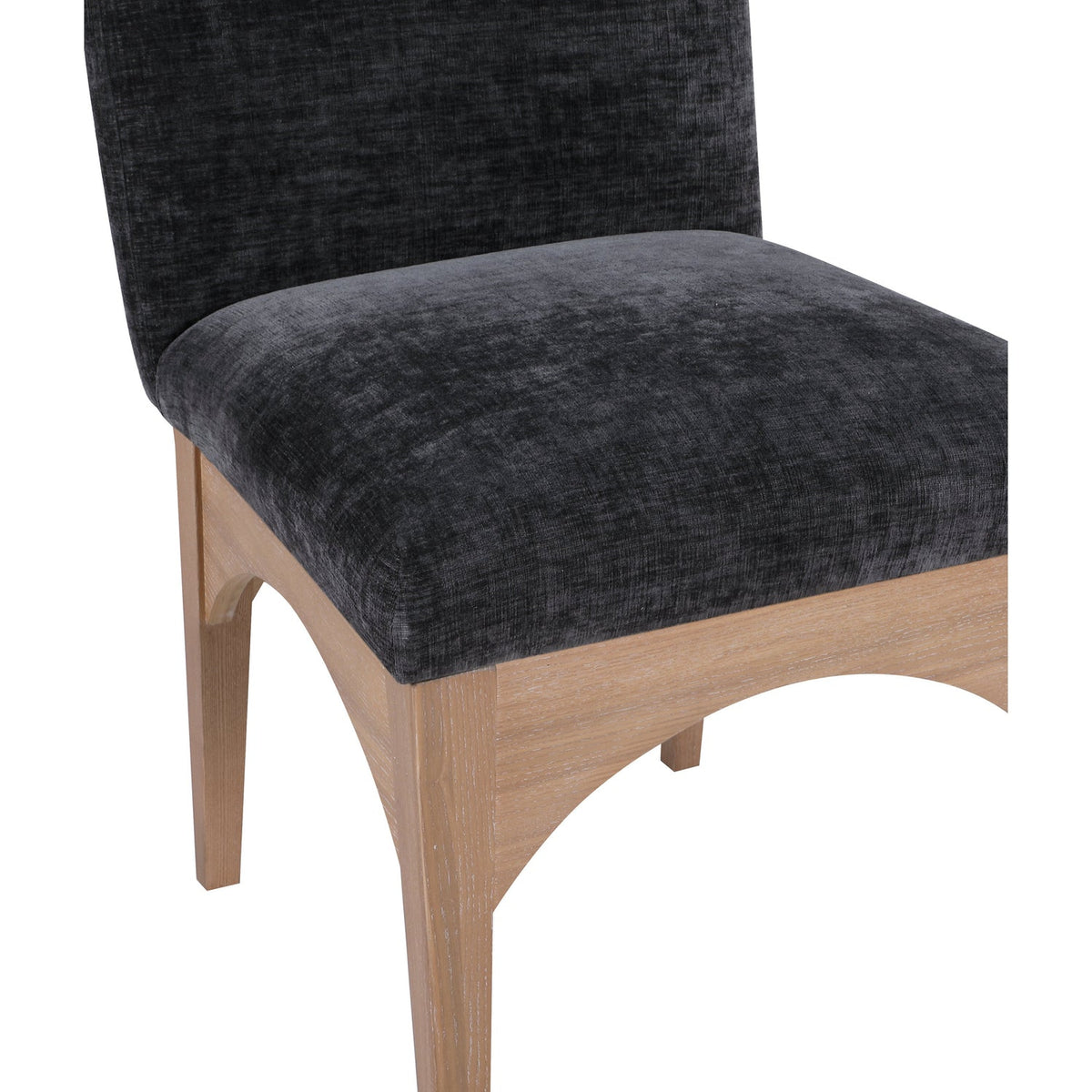 Waldorf Black Chenille Fabric Upholstered Dining Side Chair Set of 2