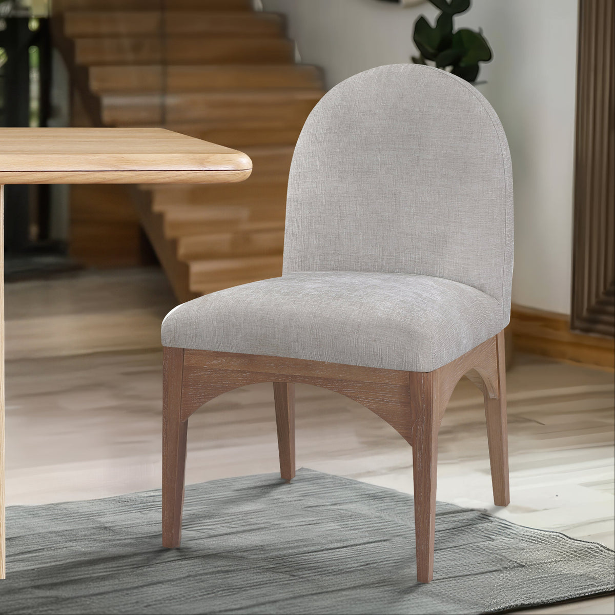 Waldorf Grey Chenille Fabric Upholstered Dining Side Chair Set of 2