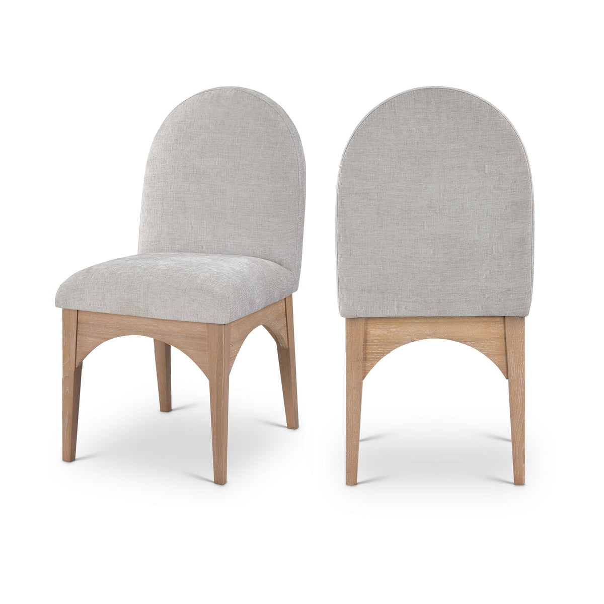 Waldorf Grey Chenille Fabric Upholstered Dining Side Chair Set of 2