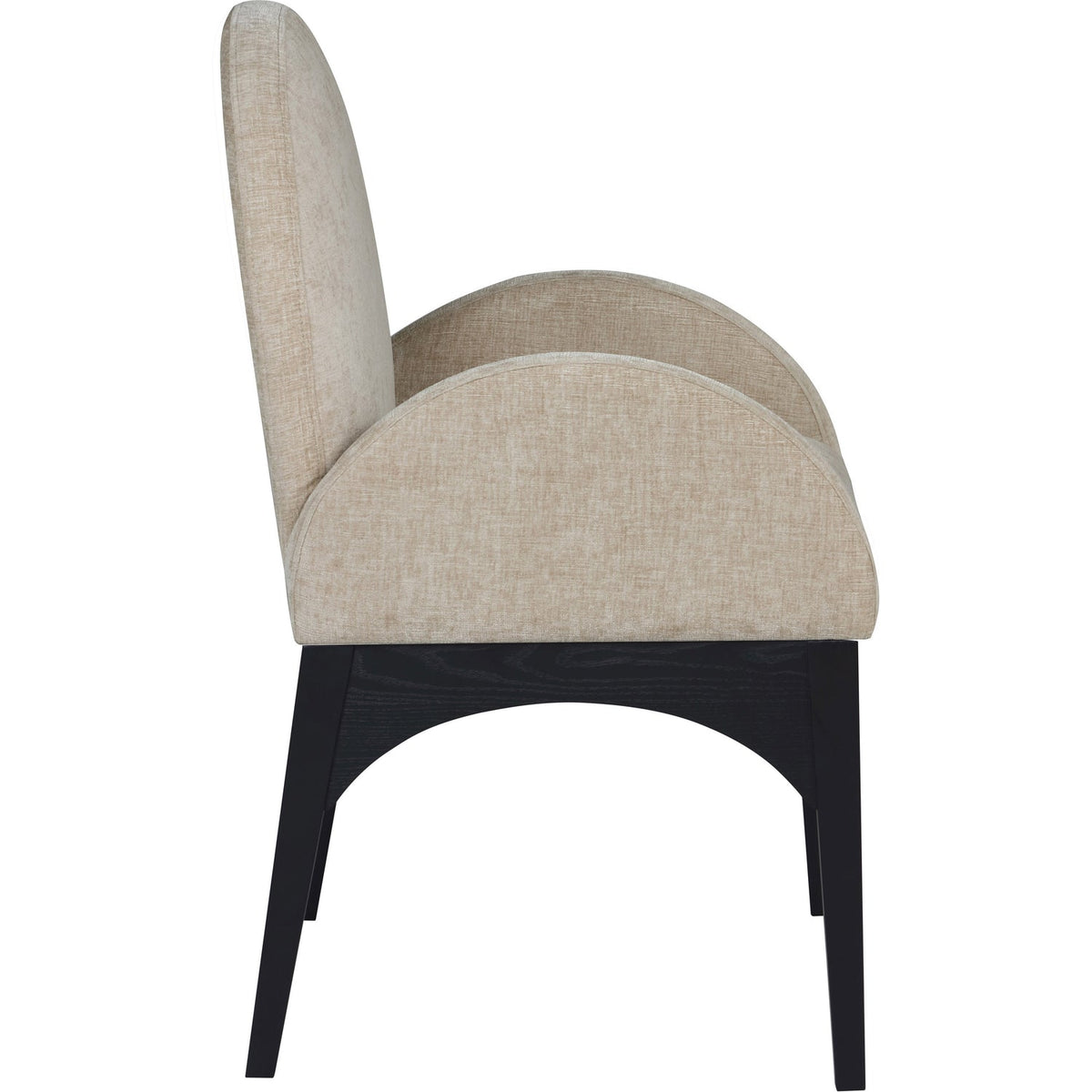 Waldorf Beige Chenille Fabric Upholstered Dining Arm Chair Set of 2