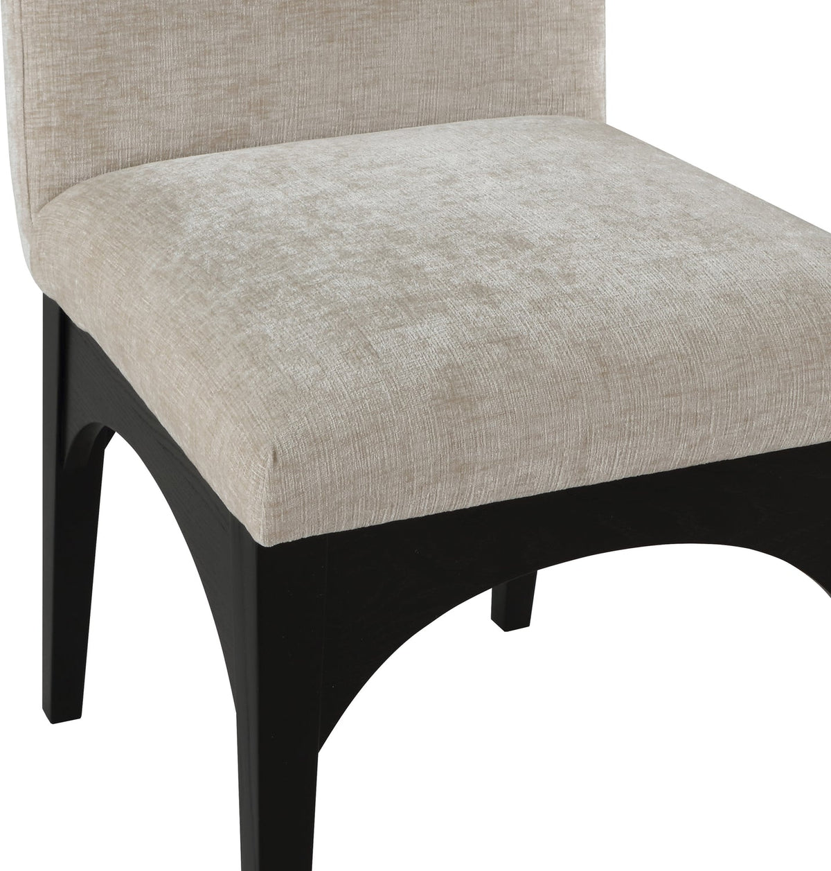 Waldorf Beige Chenille Fabric Upholstered Dining Side Chair Set of 2