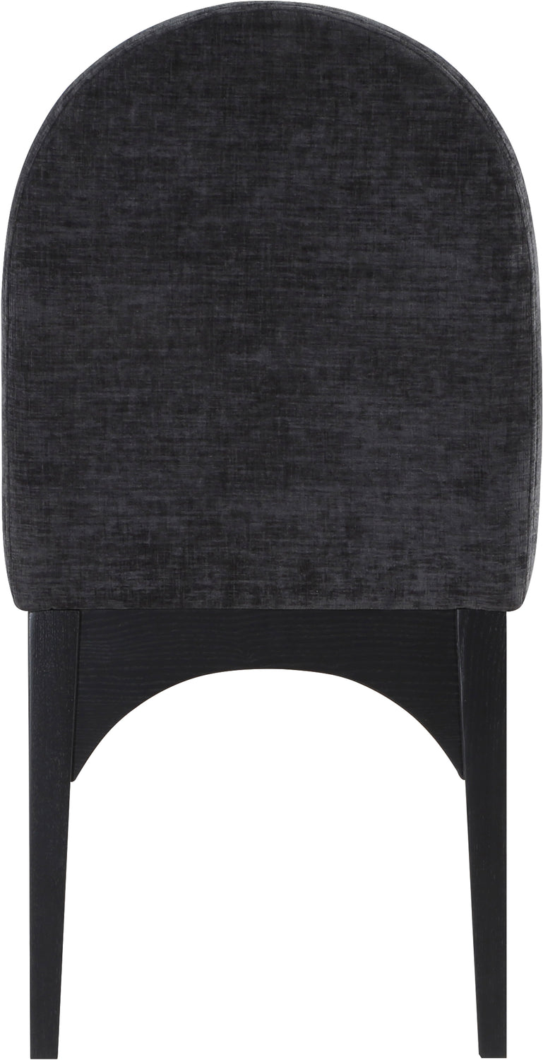 Waldorf Black Chenille Fabric Upholstered Dining Side Chair Set of 2