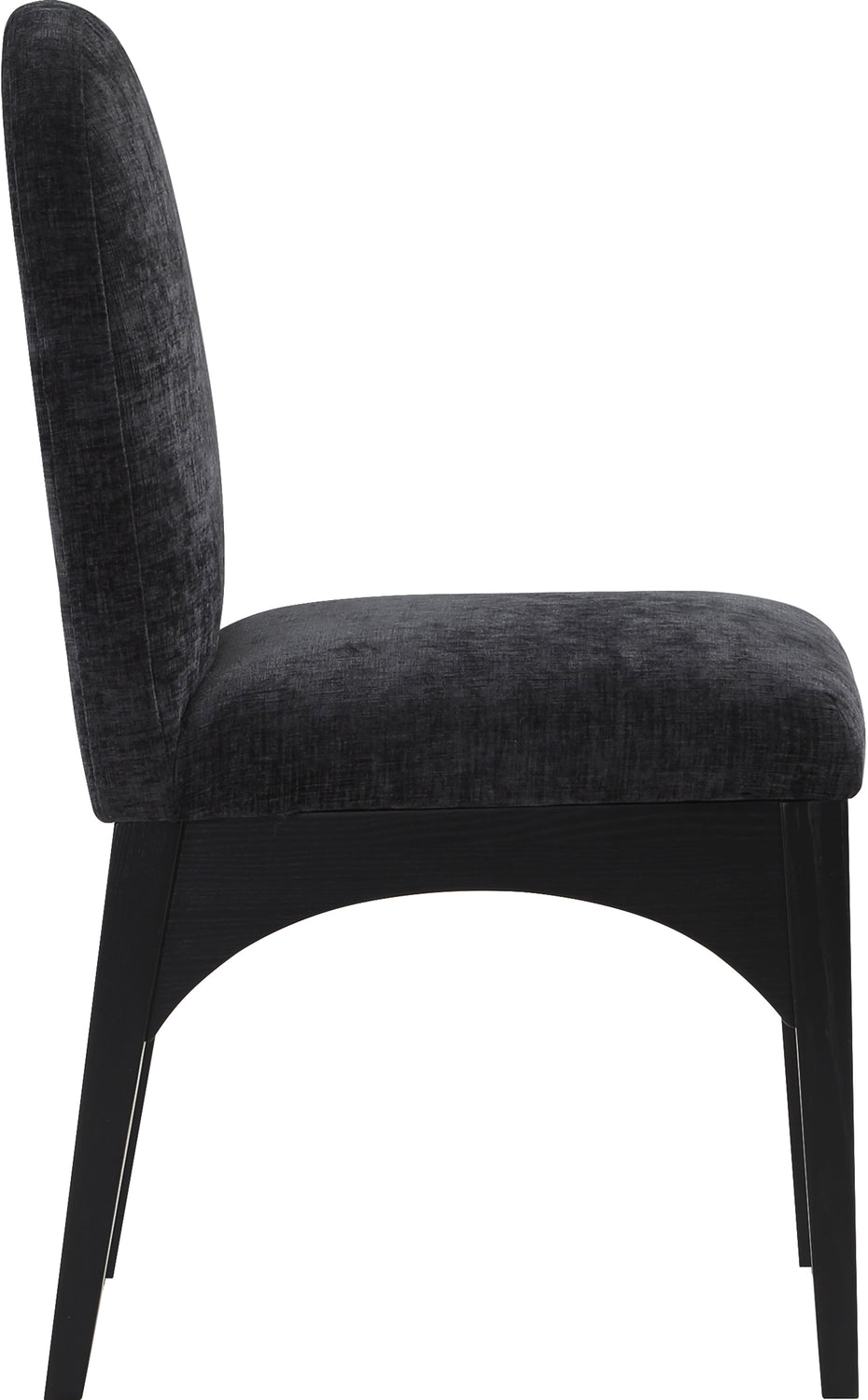 Waldorf Black Chenille Fabric Upholstered Dining Side Chair Set of 2