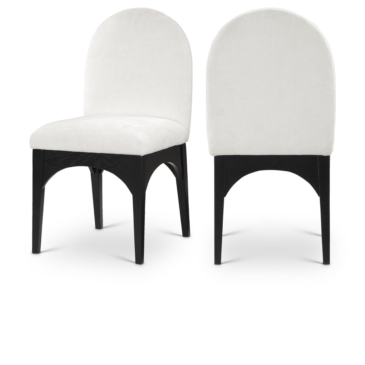 Waldorf Cream Chenille Fabric Upholstered Dining Side Chair Set of 2