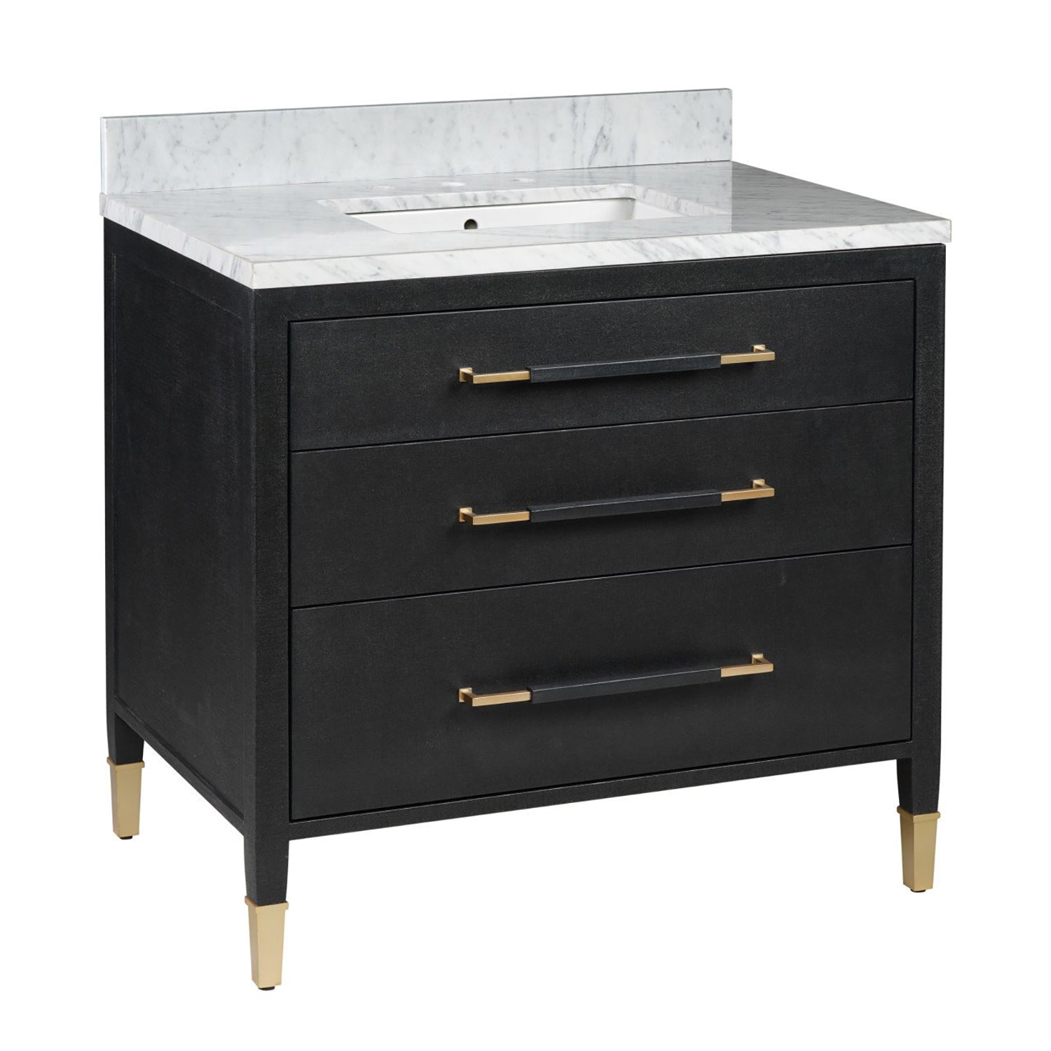Currey & Co Verona 36in Linen Vanity with Rectangular Undermount Sink