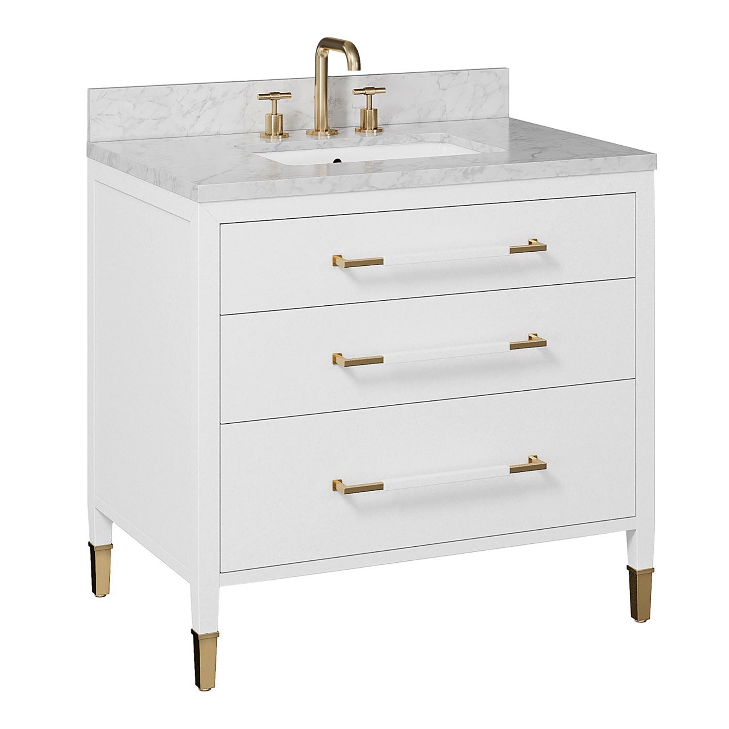 Currey & Co Verona 36in Linen Vanity with Rectangular Undermount Sink