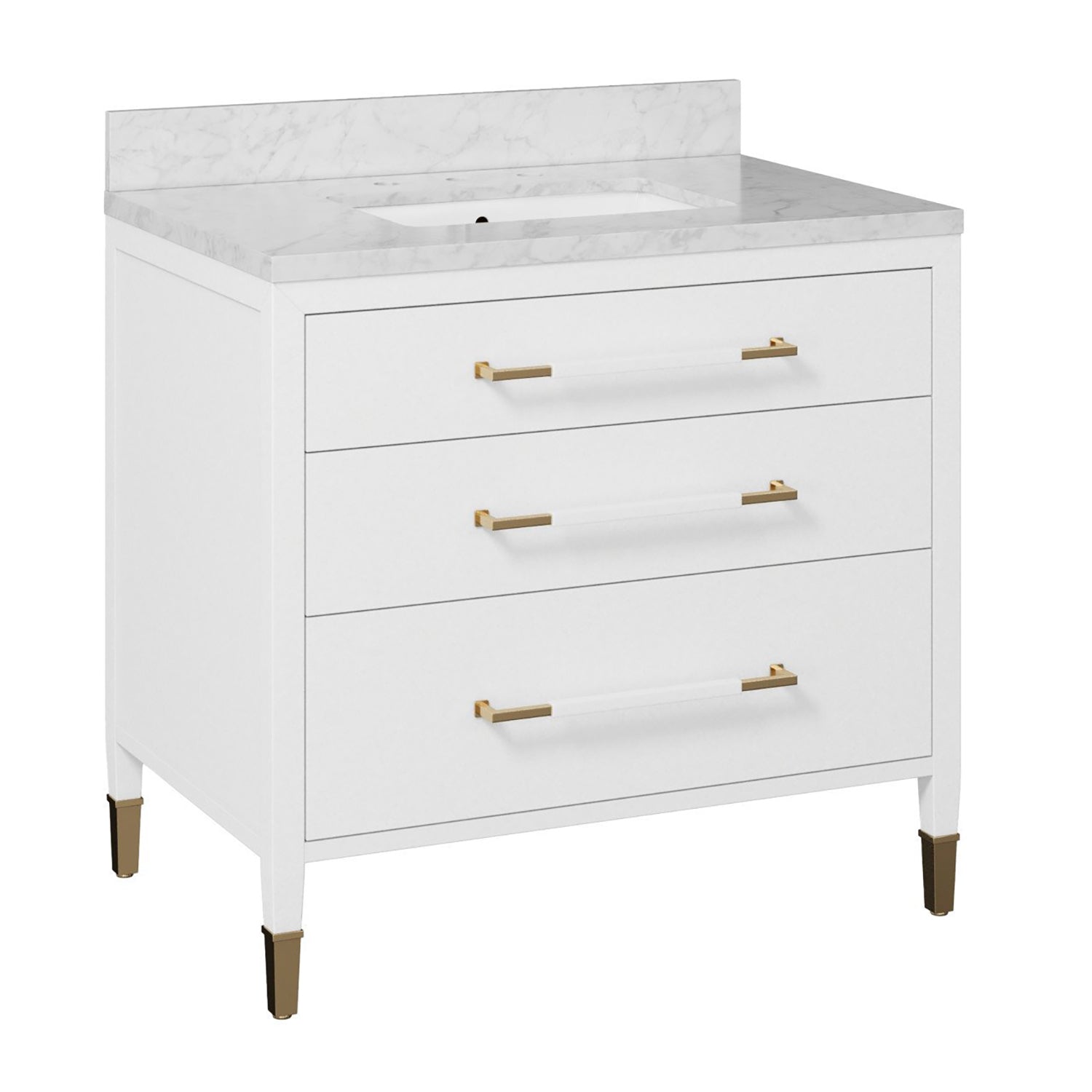 Currey & Co Verona 36in Linen Vanity with Rectangular Undermount Sink