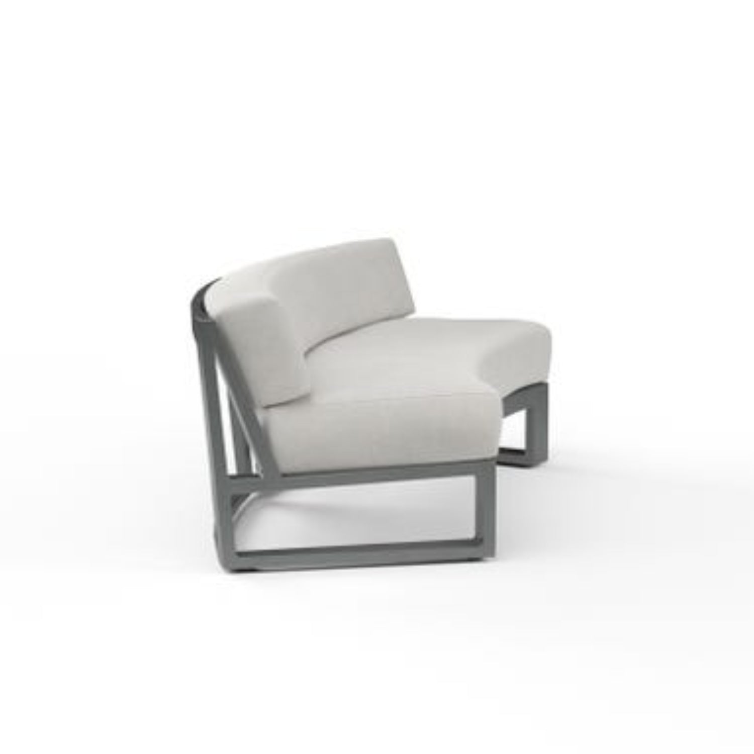 Sunset West Redondo Curved Cast Silver Curved Outdoor Sofa