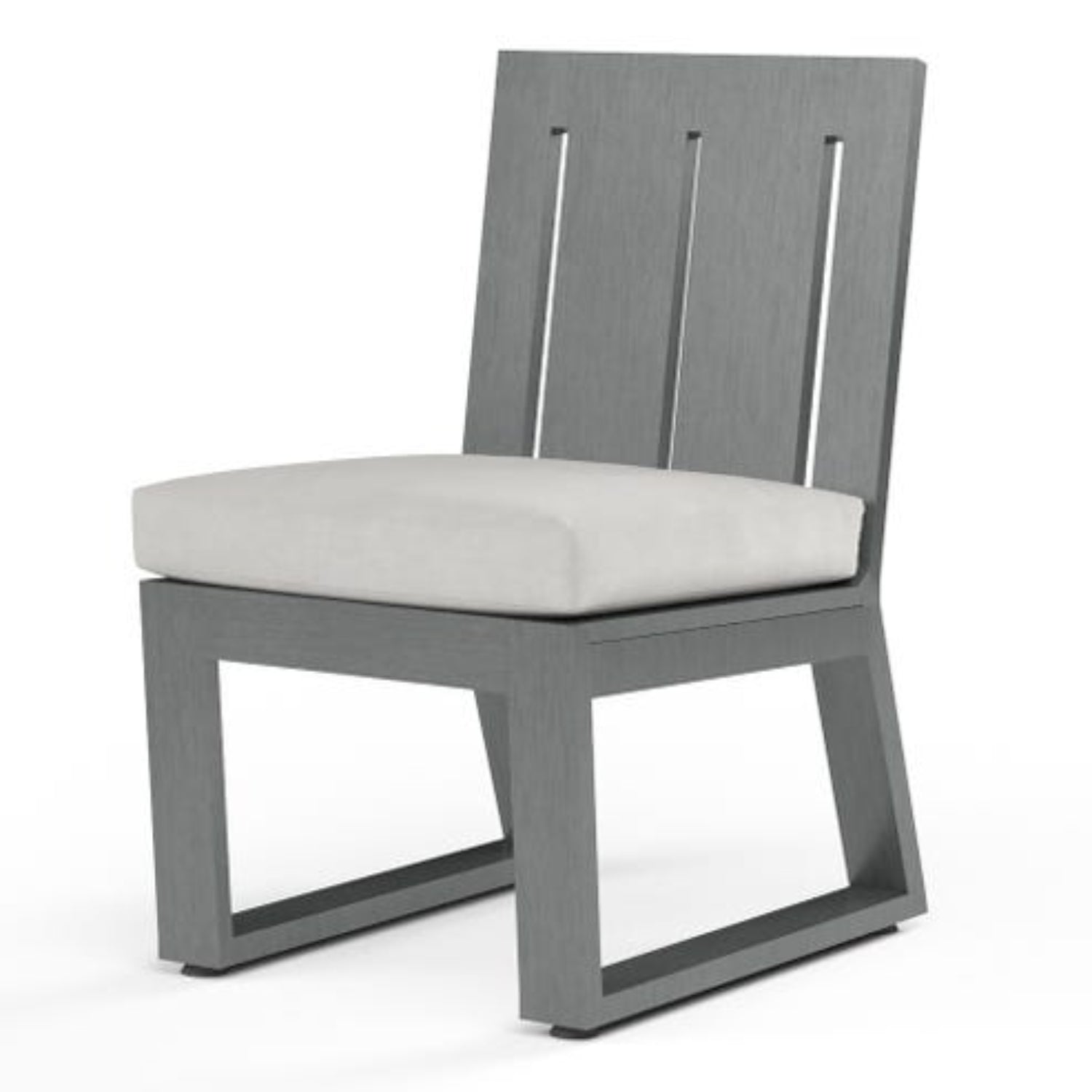 Sunset West Redondo Cast Silver Outdoor Armless Dining Chair Set of 2