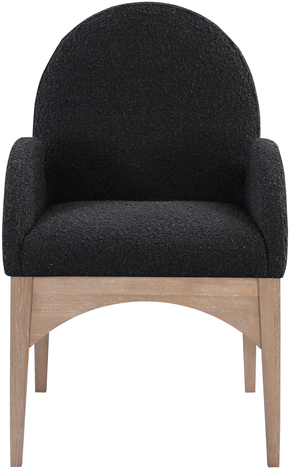 Waldorf Black Boucle Fabric Upholstered Dining Arm Chair Set of 2