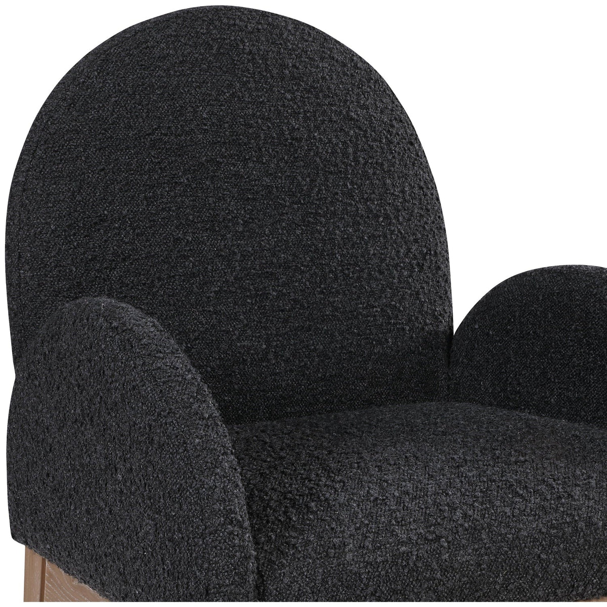 Waldorf Black Boucle Fabric Upholstered Dining Arm Chair Set of 2