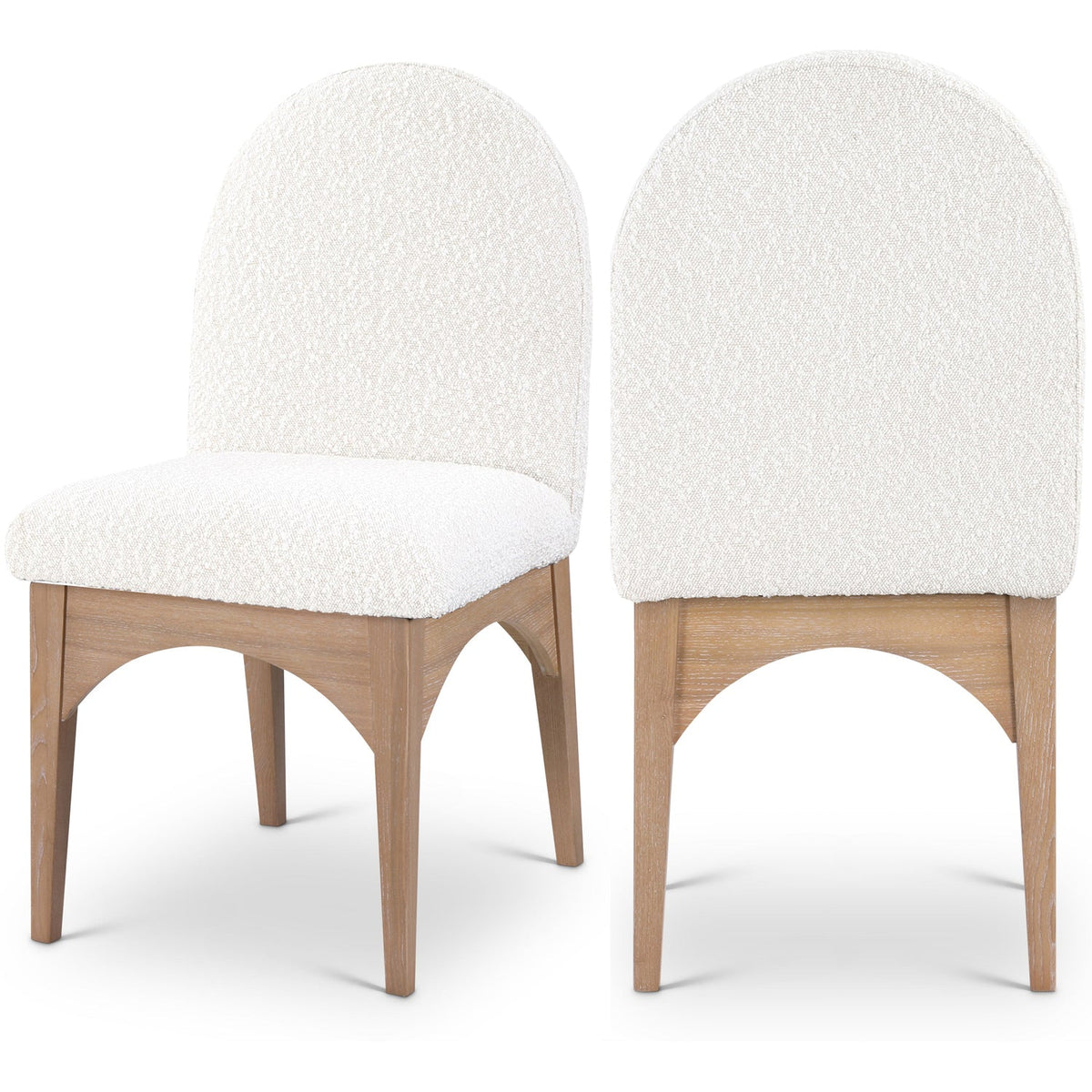 Waldorf Cream Boucle Fabric Upholstered Dining Side Chair Set of 2