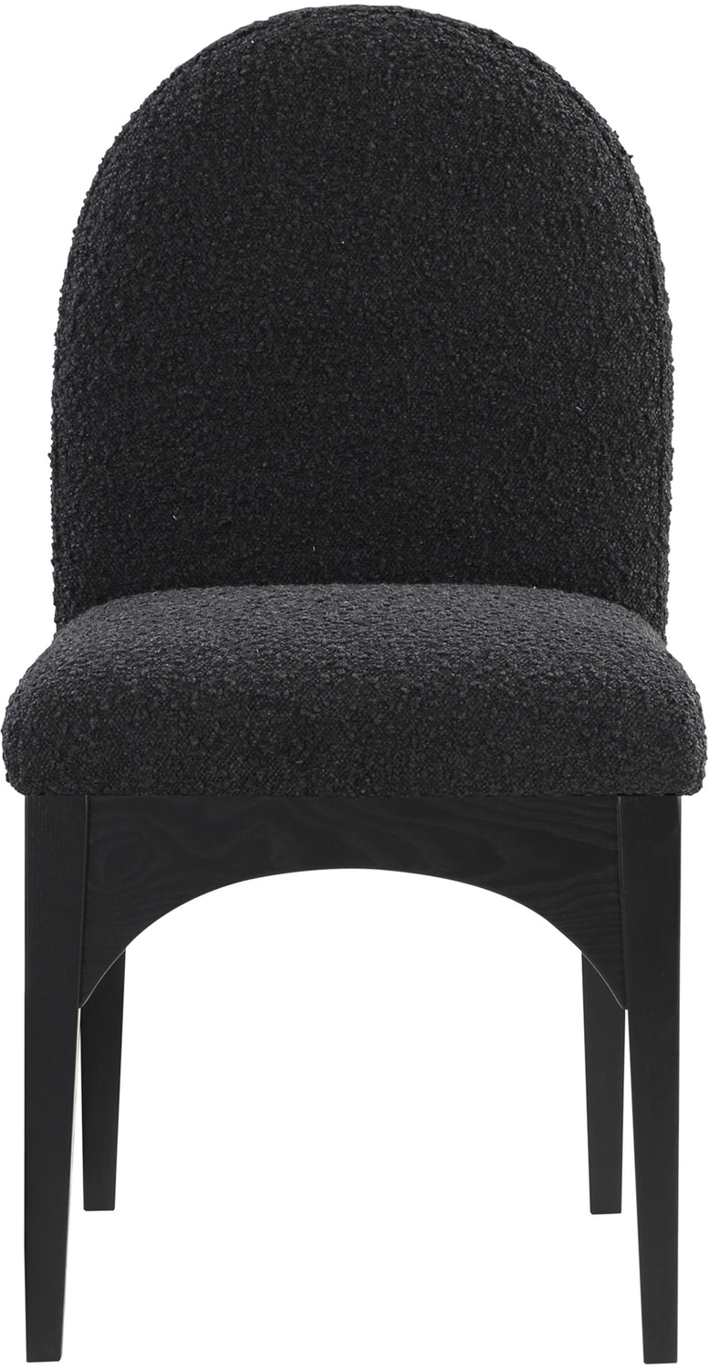 Waldorf Black Boucle Fabric Upholstered Dining Side Chair Set of 2