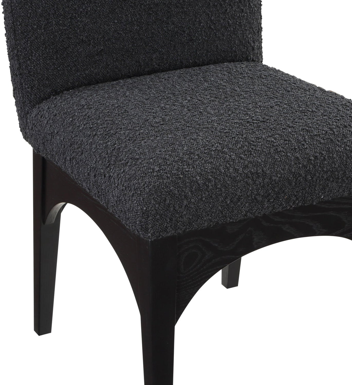 Waldorf Black Boucle Fabric Upholstered Dining Side Chair Set of 2