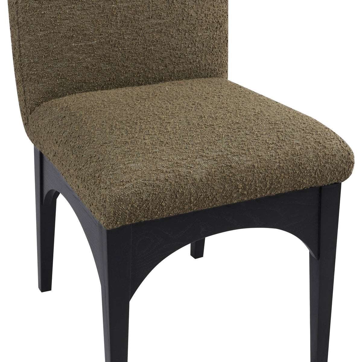 Waldorf Olive Boucle Fabric Upholstered Dining Side Chair Set of 2