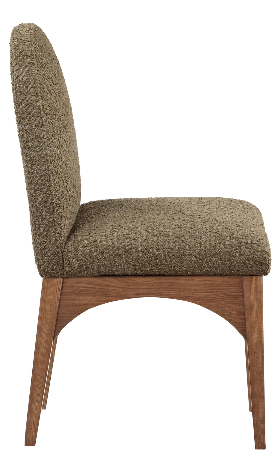 Waldorf Olive Boucle Fabric Upholstered Dining Side Chair Set of 2