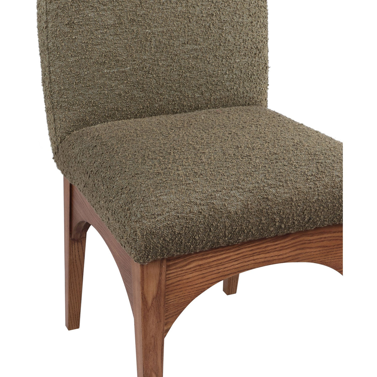 Waldorf Olive Boucle Fabric Upholstered Dining Side Chair Set of 2
