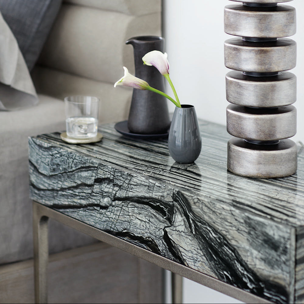 Bernhardt Linea Black Marble Nightstand