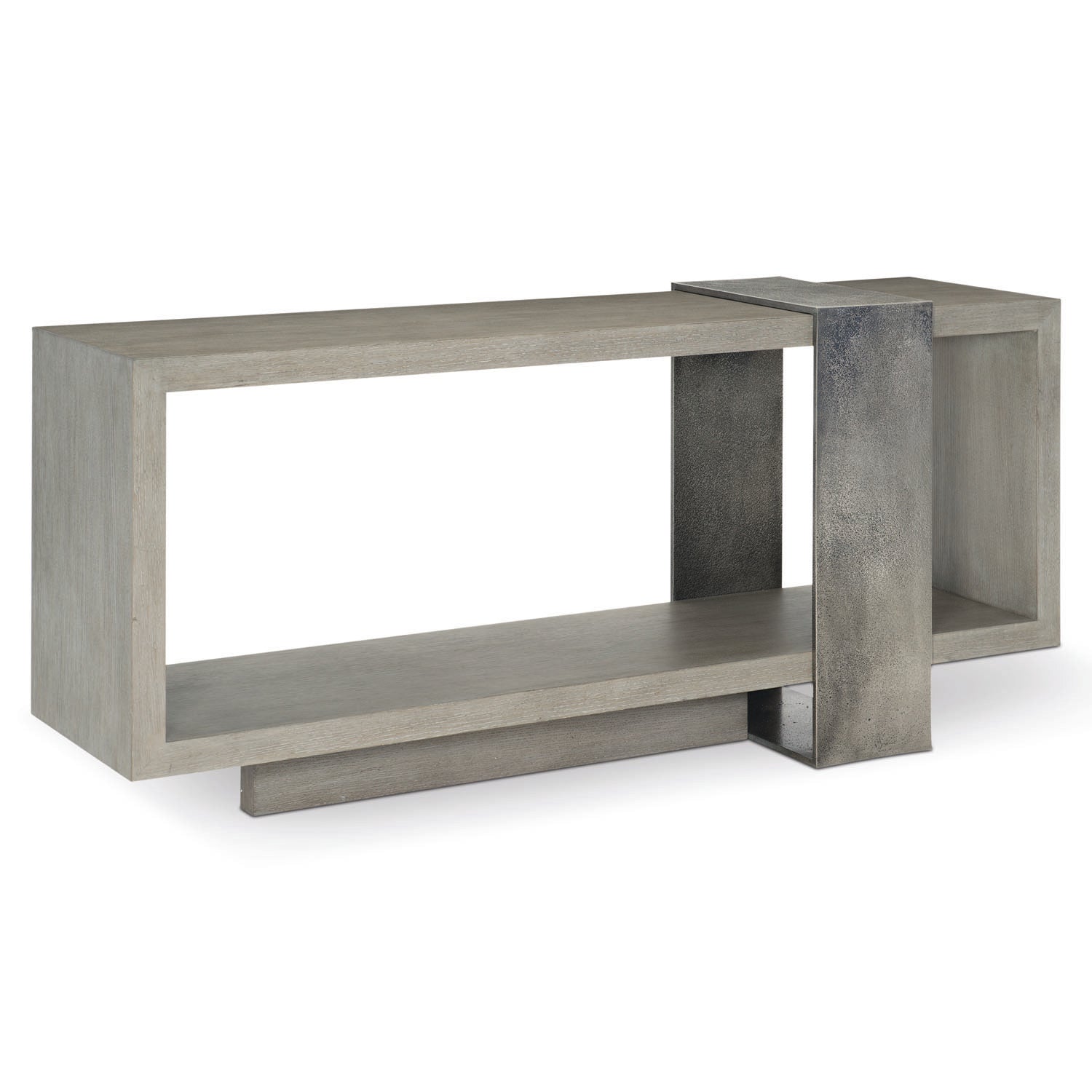 Bernhardt Linea Cerused Greige Console Table