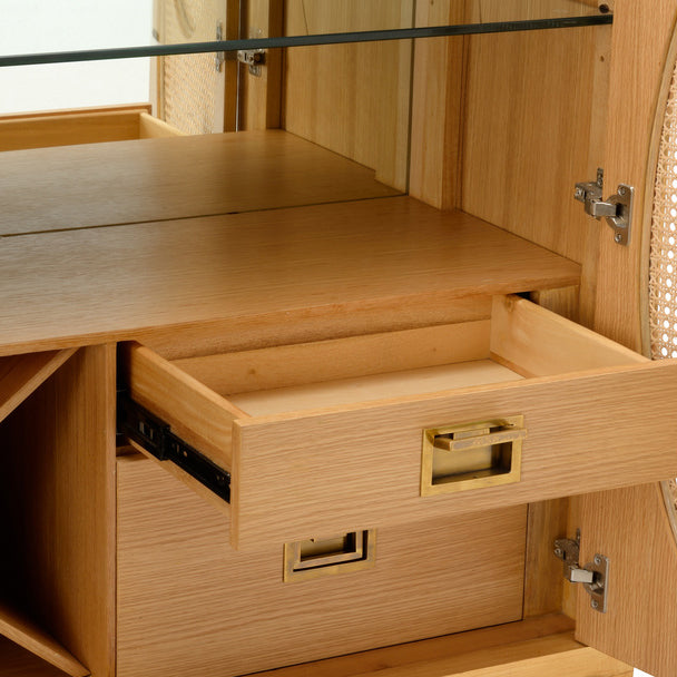 Chelsea House Petite Caned Bar Cabinet