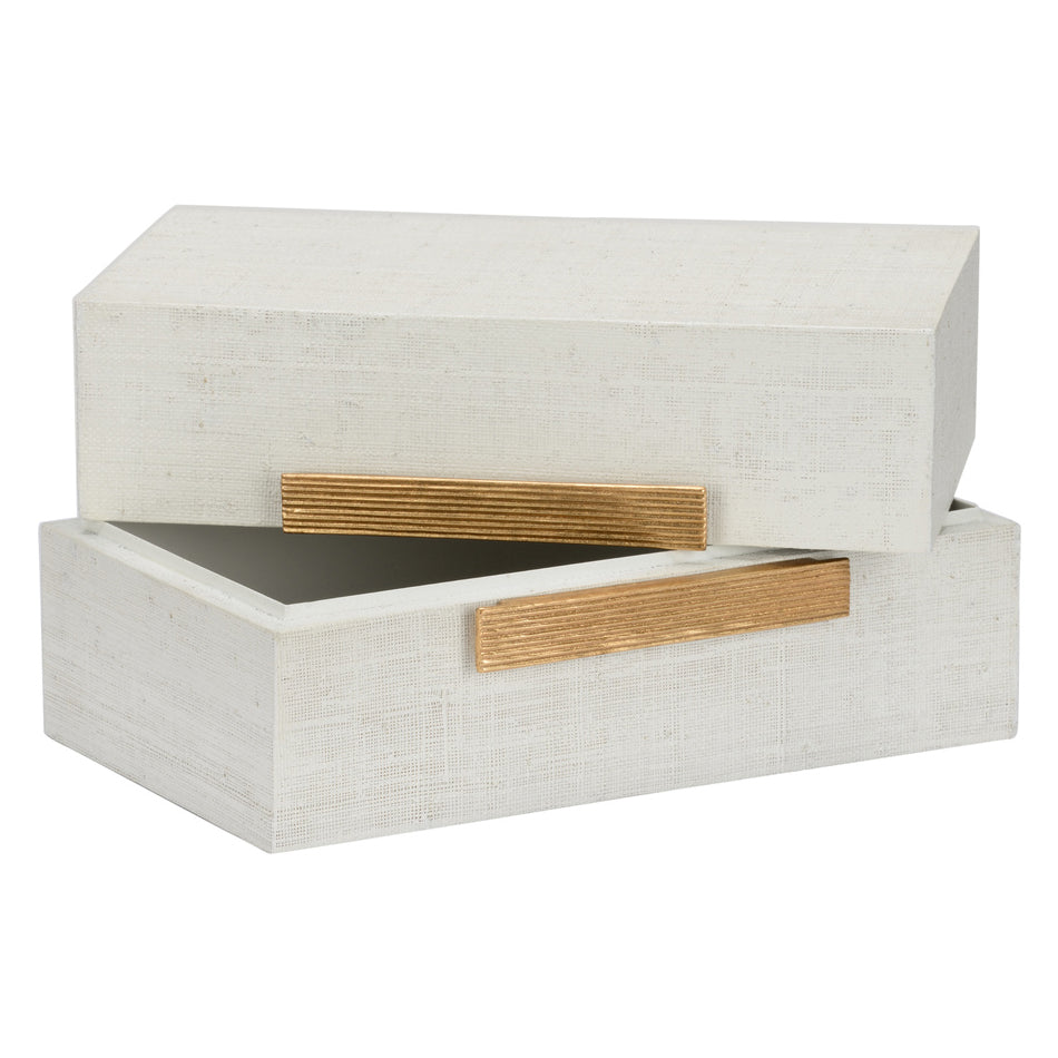 Chelsea House Raffia White Box Set of 2