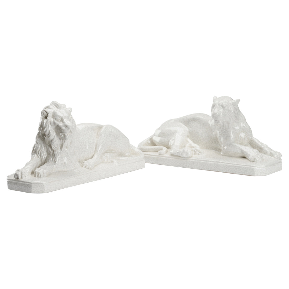 Chelsea House White Lions Sculpture Set of 2