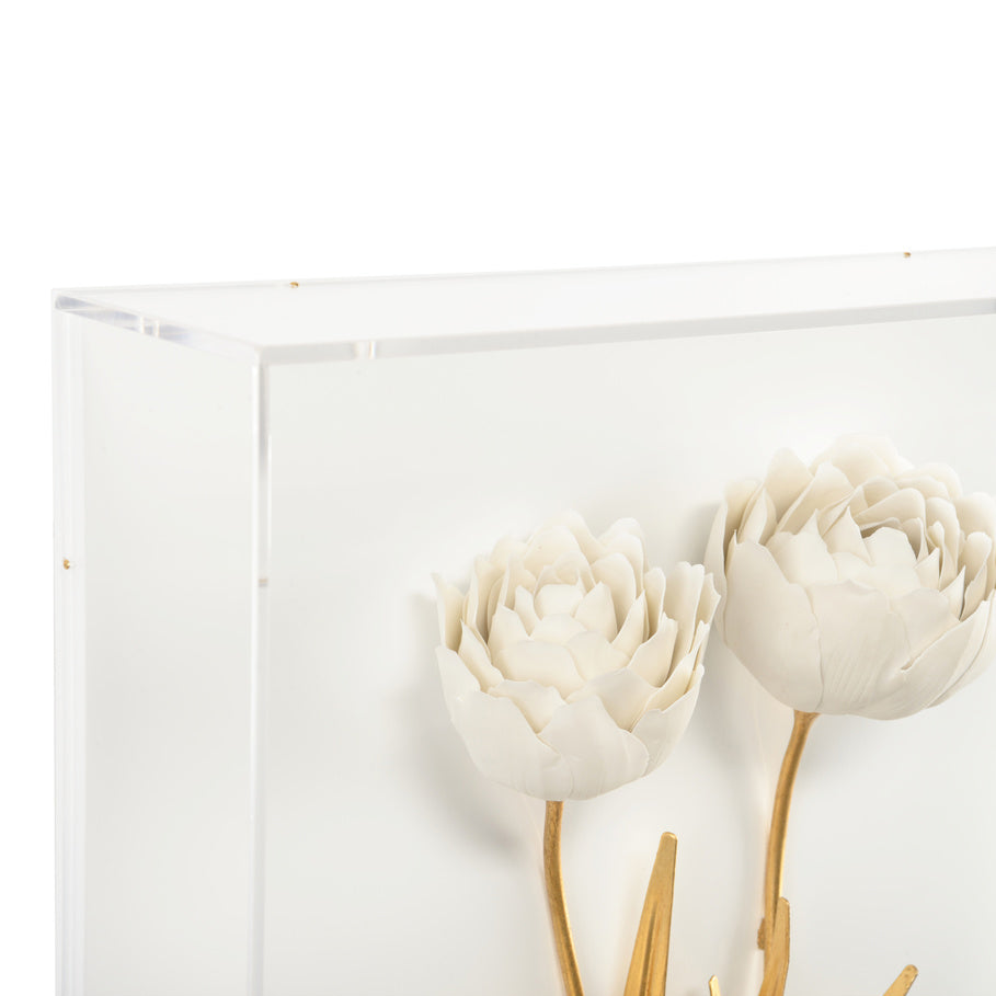 Chelsea House Porcelain Flowers Shadowbox