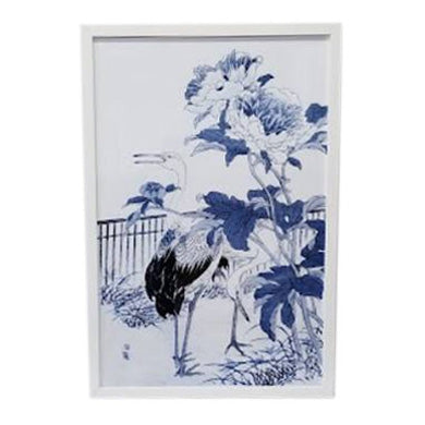 Chelsea House Blue And White Asian Garden Framed Artwork