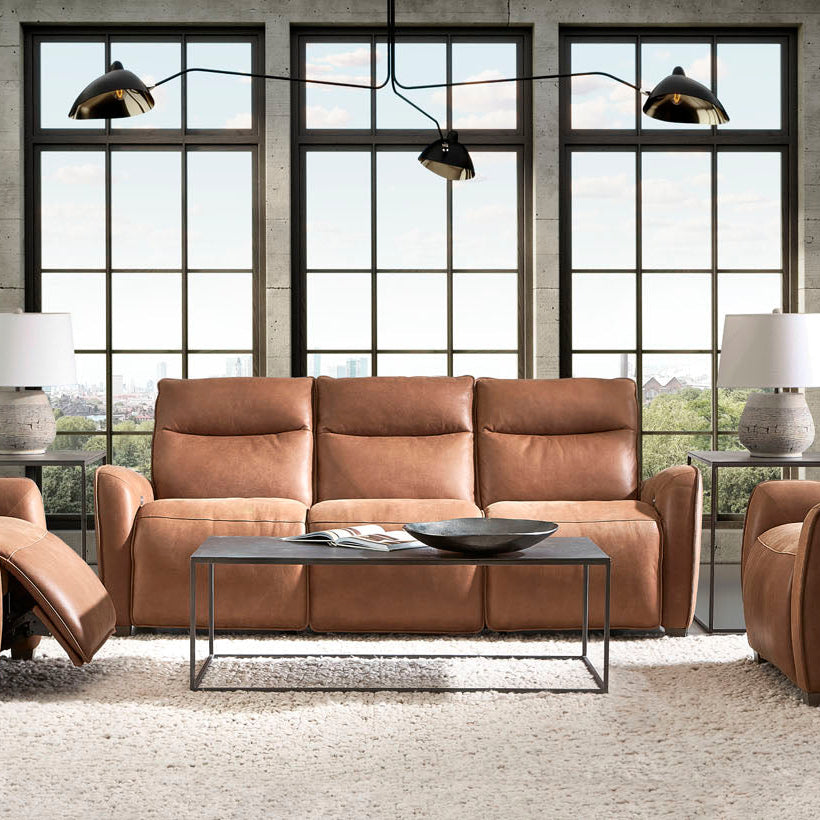 Bernhardt Living Sorrento Leather Power Motion Sofa